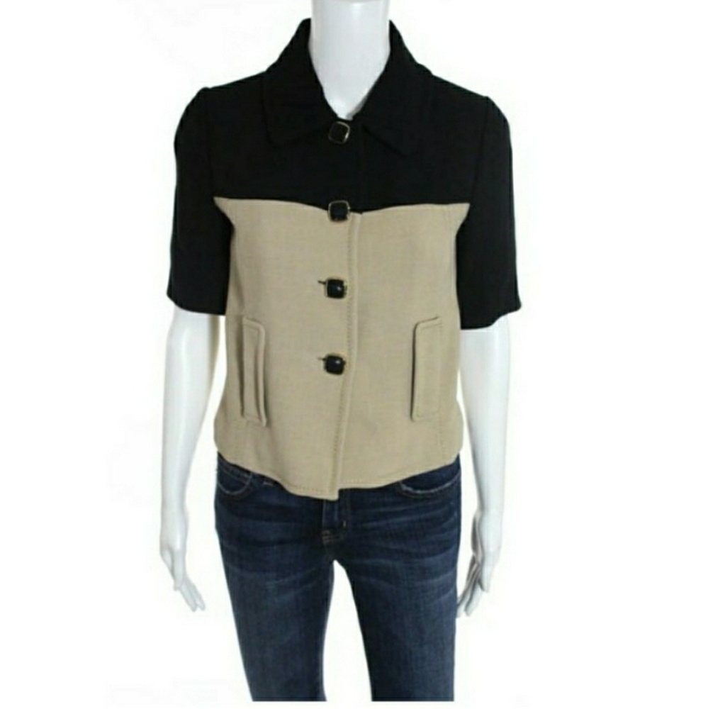 Kate Spade Two Tone Slim Boxy Collar Dahlia Blazer - Picture 4 of 7